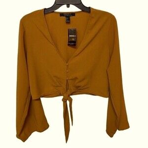 Forever 21 Contemporary Floral V-Neck Tie-Front Blouse